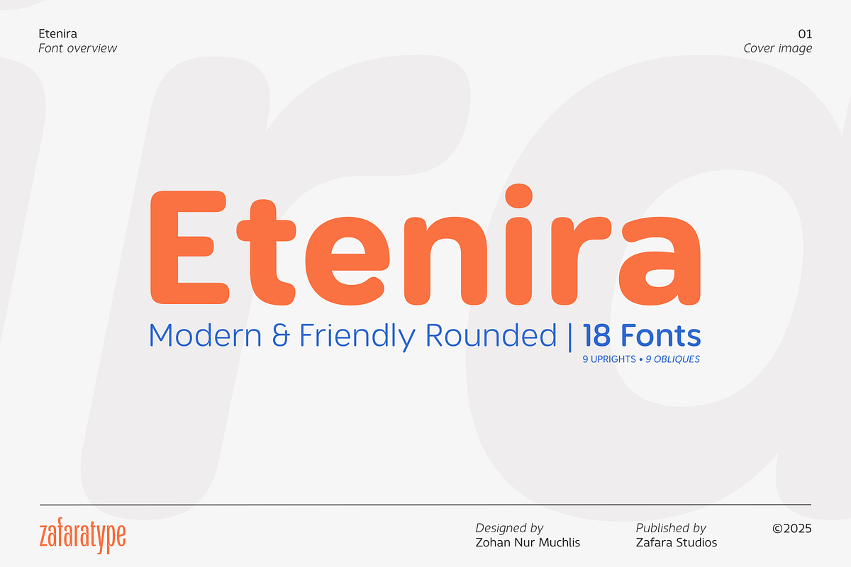 Etenira, a Sans Serif Font by Zafara Studios (Photo 1 of 10)