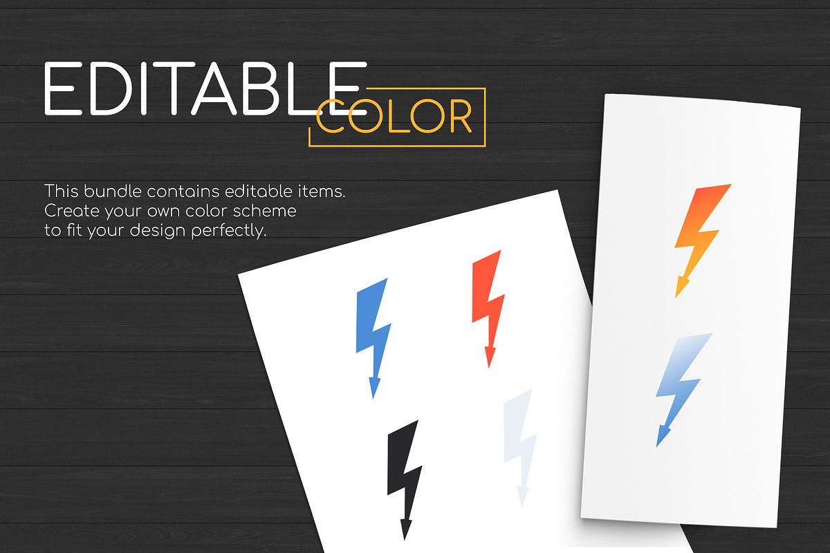Lightnings Icons Set, an Outline Icon by Boyko Pictures (Photo 3 of 7)