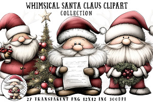 Whimsical Santa Claus Clipart, an Illustration by OK Design