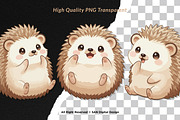 15 Bundle Watercolor Baby Hedgehog, an Animal Illustration by Morspective (Thumbnail 2 of 8)