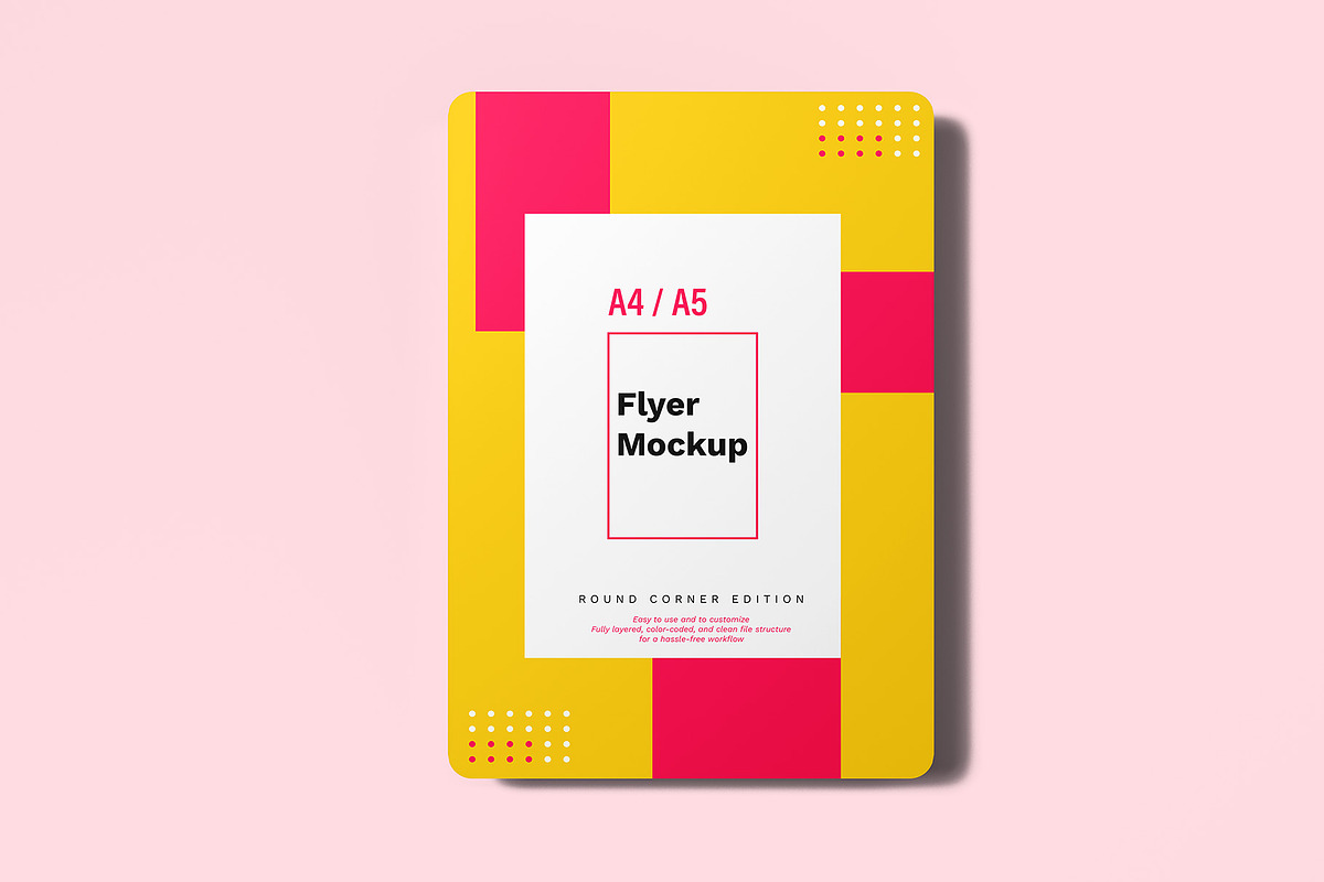 A4 / A5 Round Corner Flyer Mockup, an Advertising Mockup by Illusiongraphic (Photo 5 of 19)