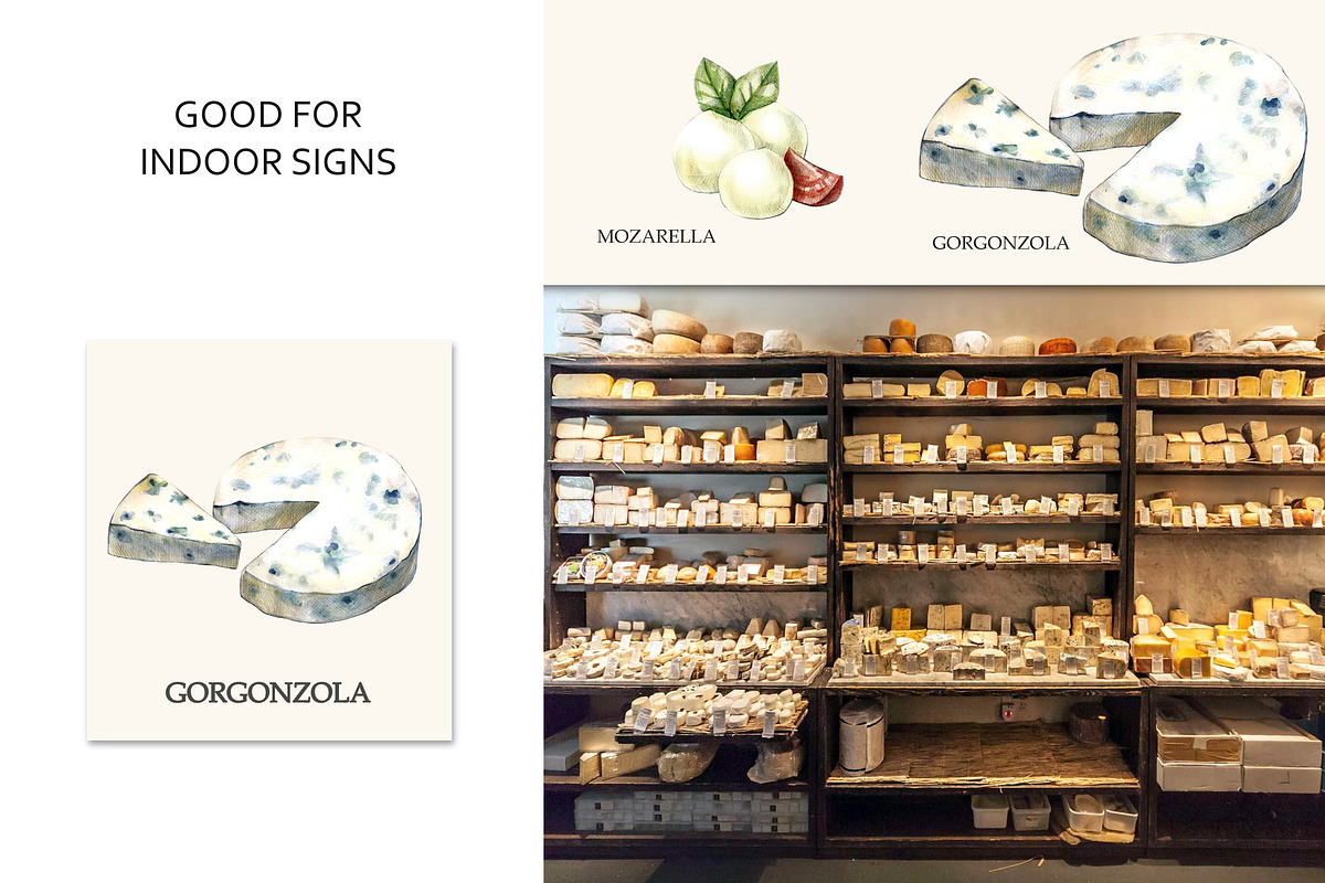 Gorgonzola & Mozarella cheese, a Food Illustration by wedraw (Photo 4 of 6)
