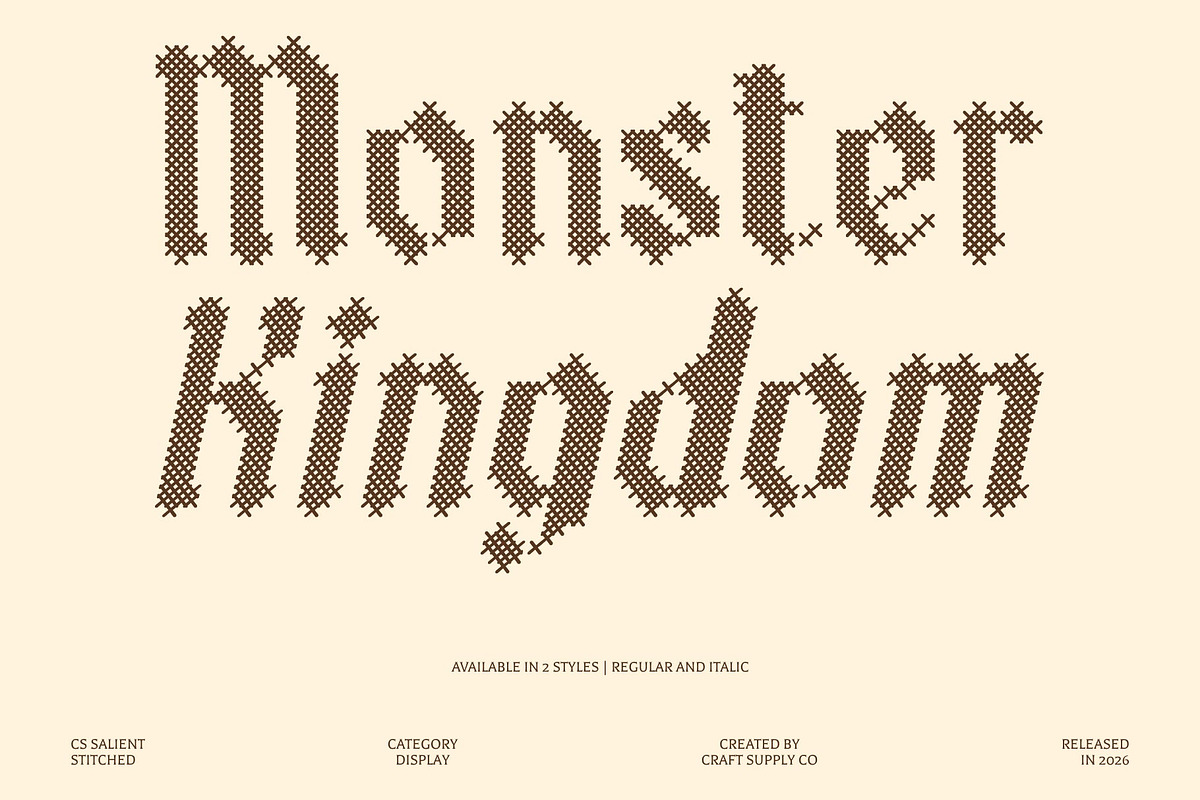 CS Salient Stitched, a Blackletter Font by Craft Supply Co. (Photo 2 of 8)