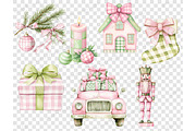 Coquette Christmas Clipart, a Seasonal Illustration by GlamArtZhanna (Thumbnail 6 of 6)