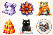 Groovy Halloween Sewing Clipart, an Illustration by Dream Creation (Thumbnail 6 of 7)