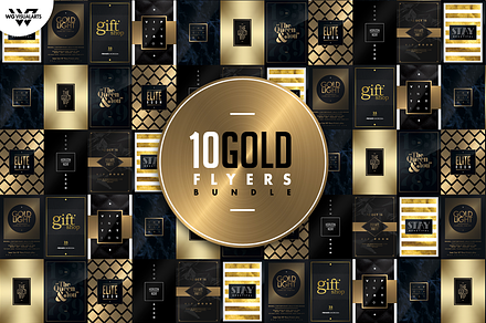 10 GOLD MINIMAL Flyer Bundle, a Flyer Template by WG DESIGN