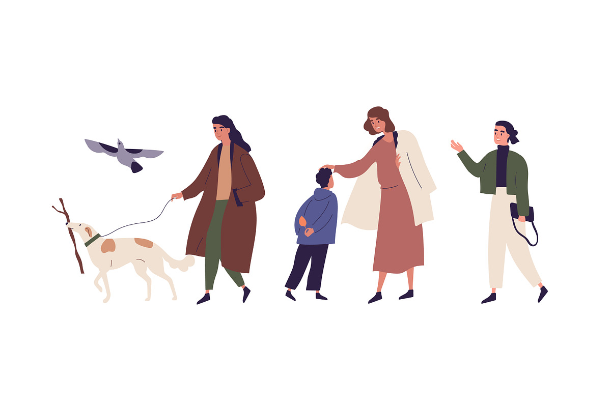 People walking at autumn park, a Person Illustration by Good Studio (Photo 3 of 4)