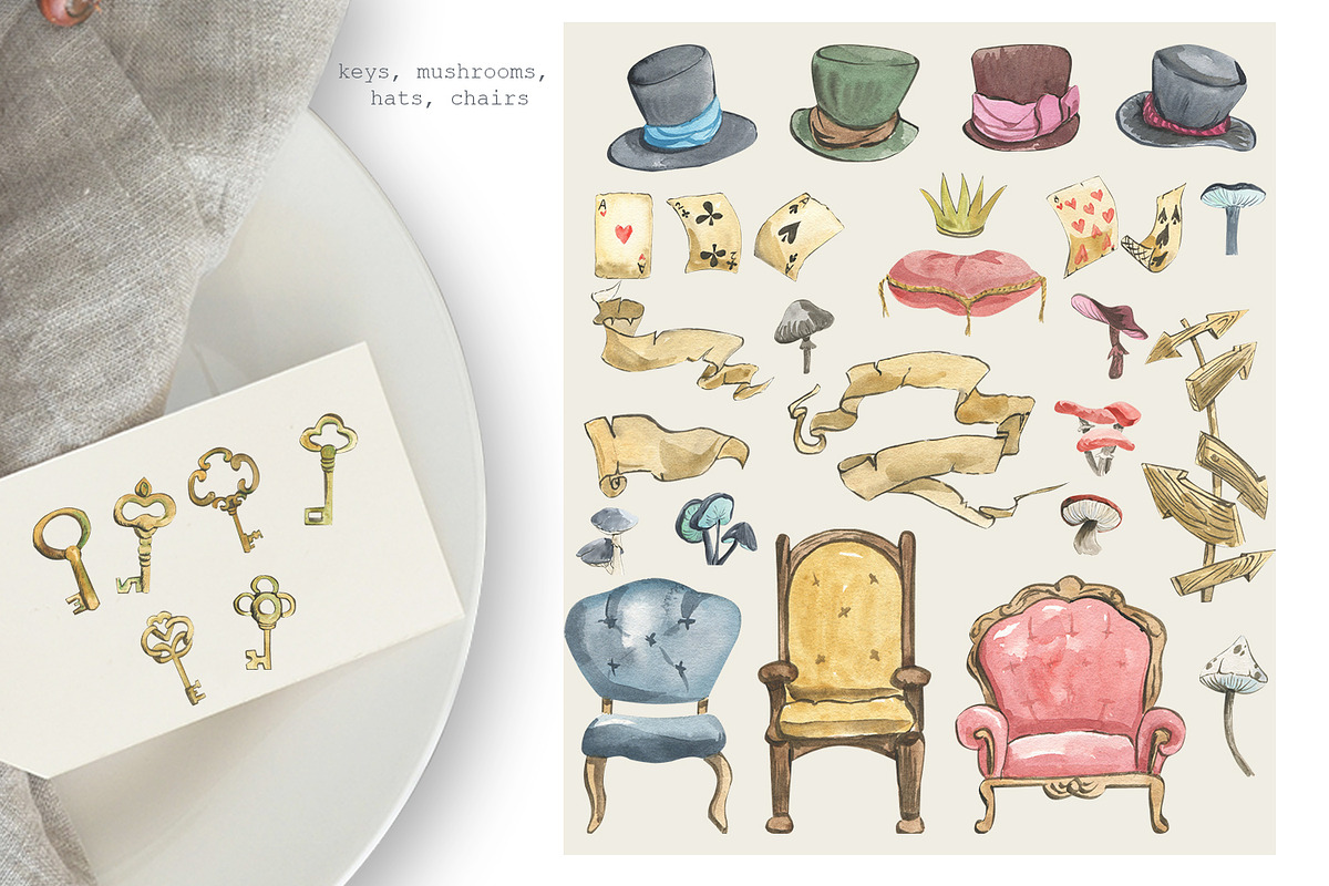 Watercolor Alice in Wonderland, an Illustration by Love Watercolor Store (Photo 6 of 14)
