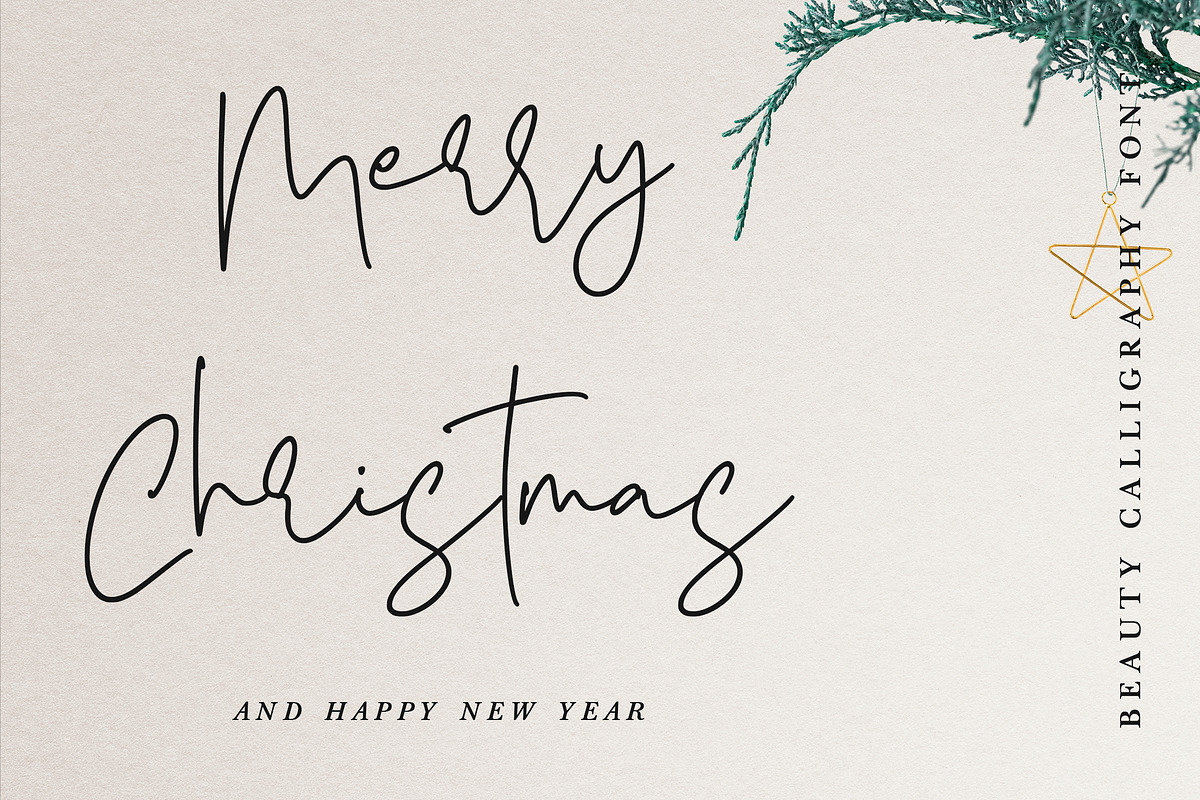 Yearbook Christmas - Calligraphy, a Handwritten Font by Arendxstudio (Photo 6 of 9)