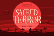 Sacred Terror – Horror Serif Display, a Serif Font by GrimLetter (Thumbnail 1 of 12)