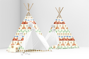 Teepee Wigwam Indian Pattern