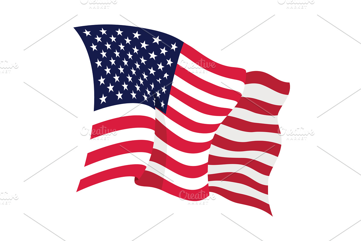 USA waving flag. American, an Object Illustration by Things for designers