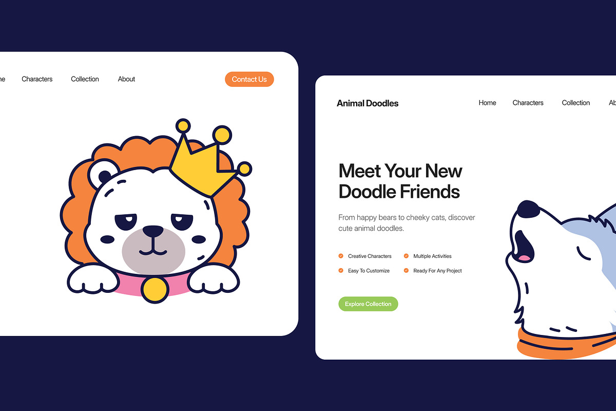 95 Cute Animal Hand-drawn Doodles, an Emoji Icon by Brickclay (Photo 6 of 11)