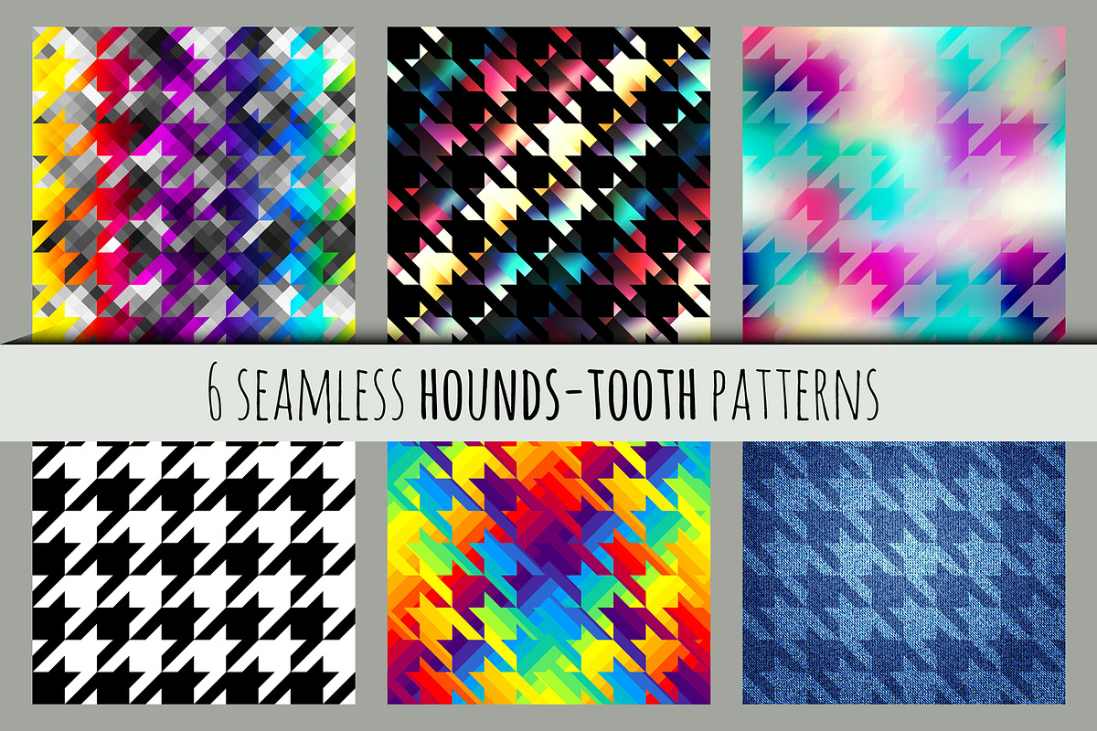 Hounds-tooth seamless patterns., a Pattern Graphic by tkdesign (Photo 1 of 8)