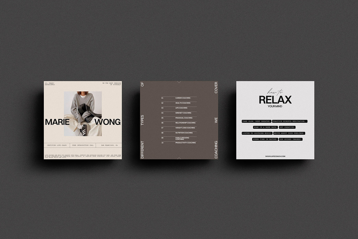 Life Coach Social Media Template, a Social Media Template by Moscovita Studio (Photo 12 of 39)