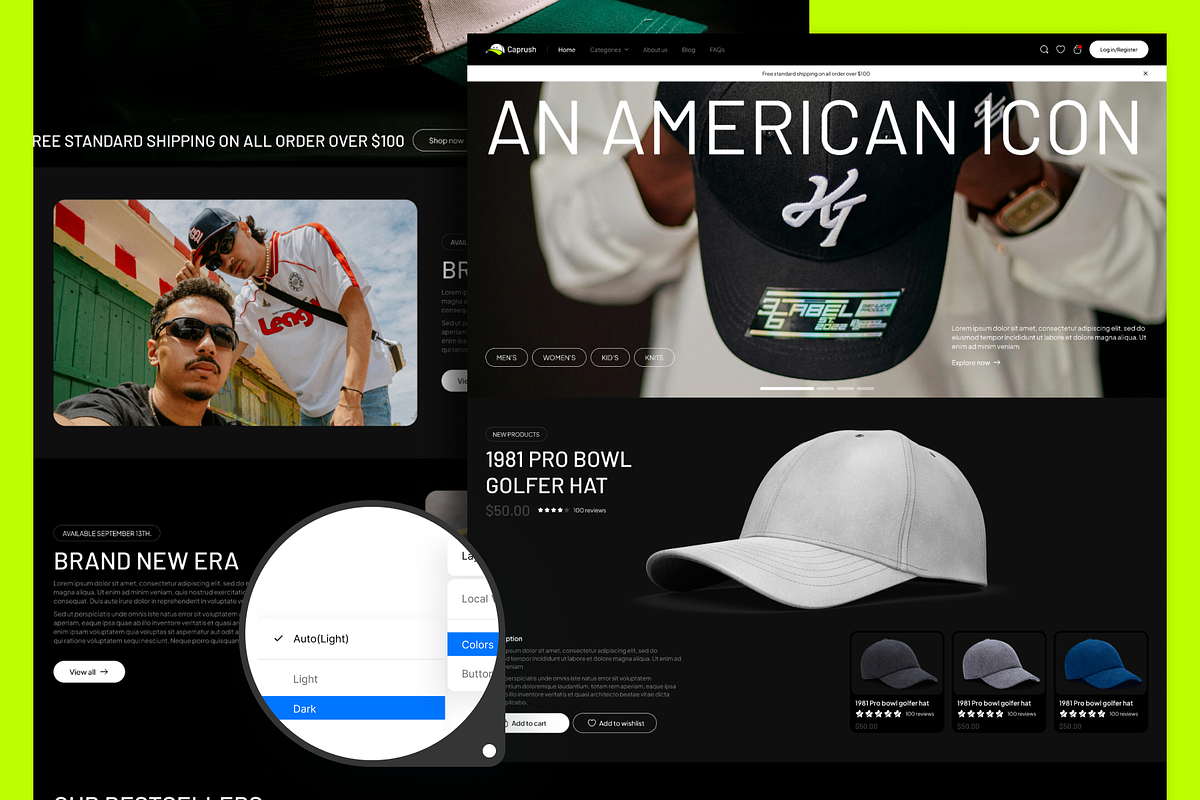 CapRush UI Kit: Cap Shop Website UI, an UI Kit Template by Fluttertop (Photo 5 of 8)