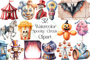 Watercolor Spooky Circus Clipart, an Illustration by DreamPrint404 (Thumbnail 1 of 5)
