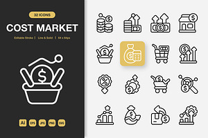 Cost Market Icons, an Icon by Spacepixel Creative