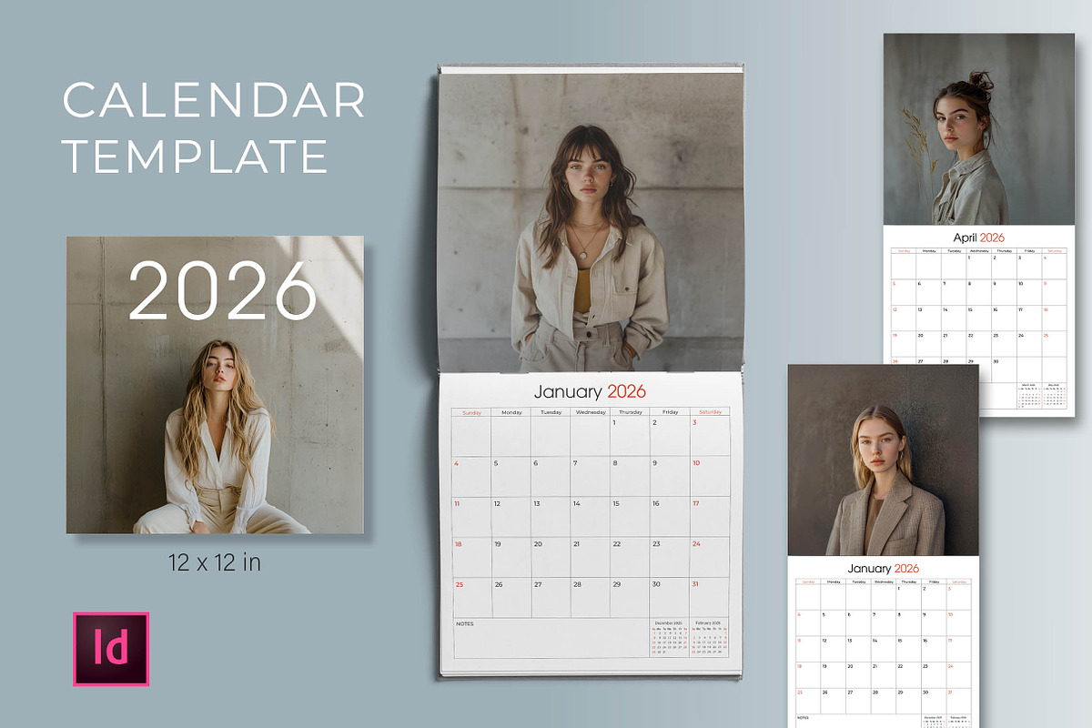 2026 Square Calendar Template