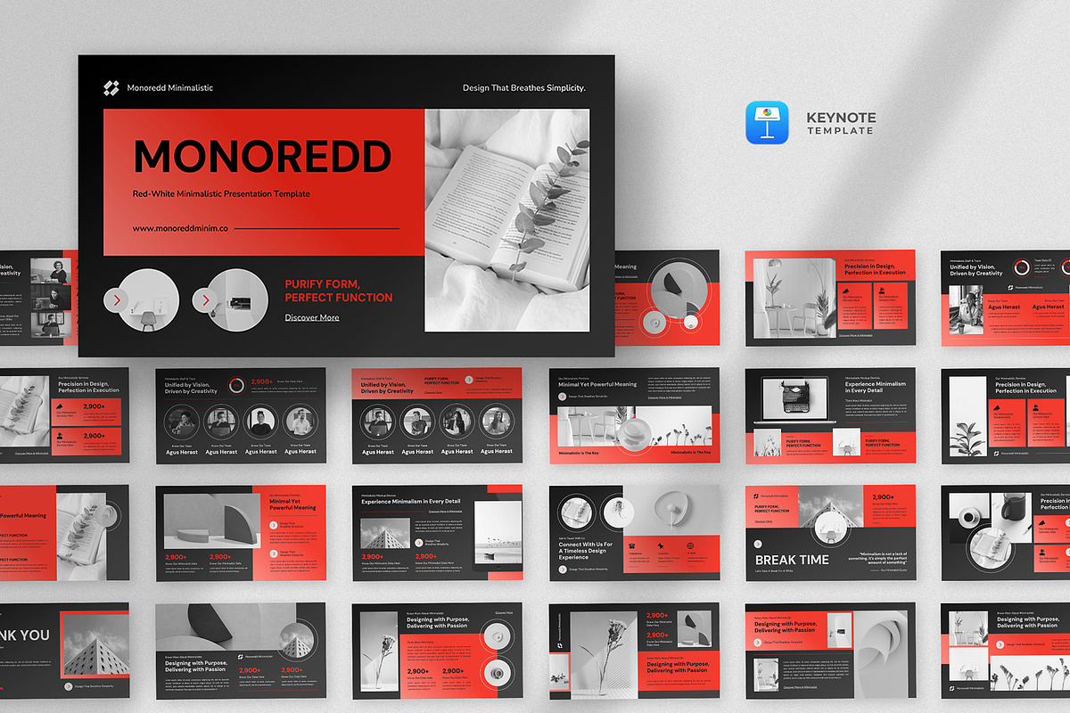 Red Minimalist Pitchdeck Keynote