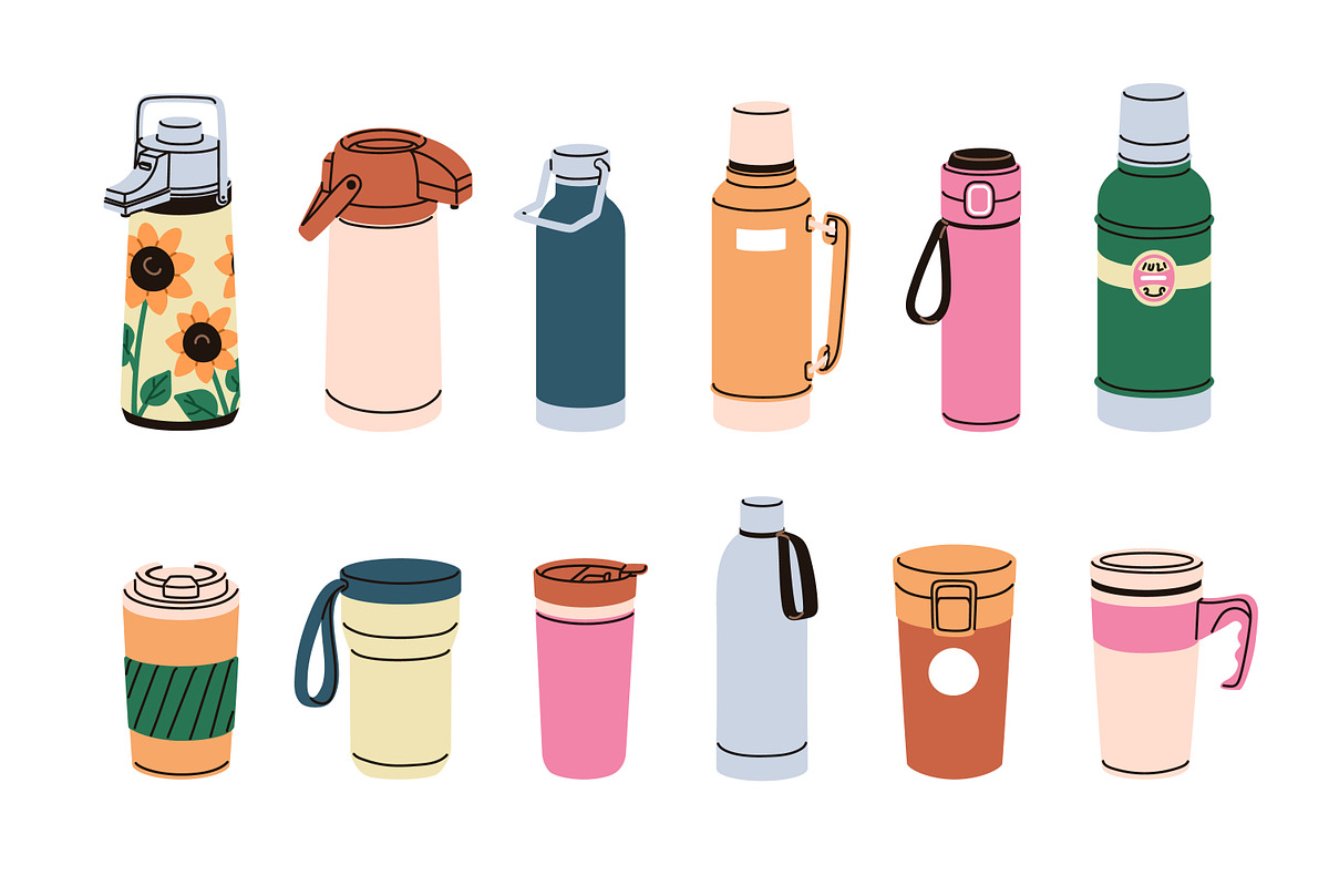 Thermo mugs, thermoses, tumblers set, an Object Illustration by Good Studio (Photo 1 of 5)