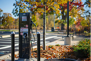Electric vehicle charging station, a Person Photo by Ylivdesign