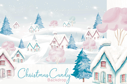 Christmas Candy - Backdrop