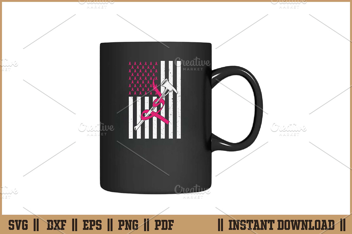 Firefighter Breast Cancer Pink SVG, an Illustration by Handy Arts Studio (Photo 3 of 3)