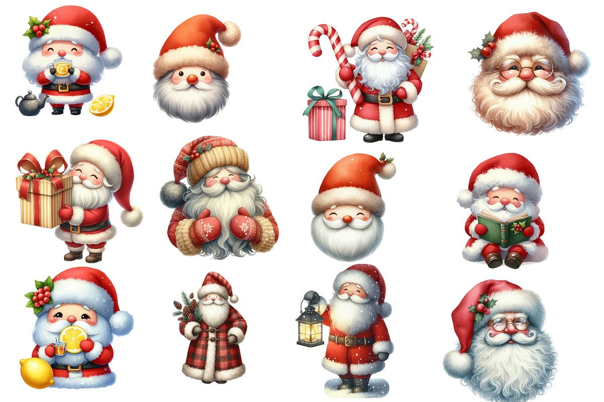Adorable Santa Clipart, an Illustration by Designworld (Photo 3 of 5)