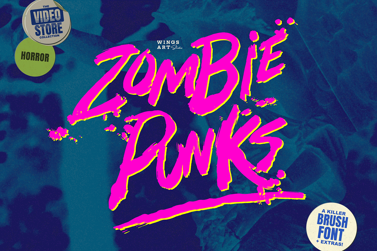 Zombie Punks - The Retro Horror Font, a Font by Wingsart Studio (Photo 1 of 12)