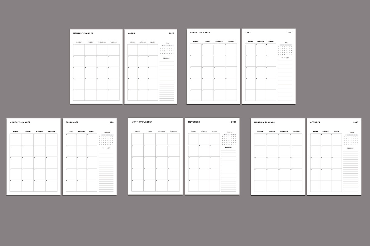 Ultimate Monthly Planner 2026-30, a Stationery Template by Design Zone (Photo 6 of 9)