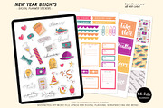 New Year Digital Planner Stickers, a Stationery Template by Bella+Sophia Creative (Thumbnail 1 of 6)