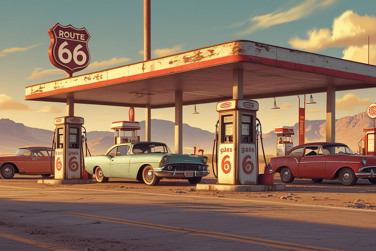 6 Retro Route 66 Gas Station Photos, an Industrial Photo by adenpinkstore (Photo 5 of 7)