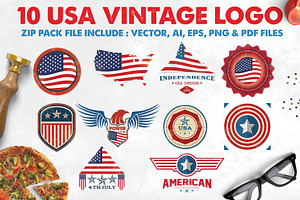 USA Vintage Badge Logos