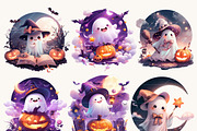 Cute Halloween Ghost Clipart Bundle, a Seasonal Illustration by Design Scotch (Thumbnail 3 of 7)