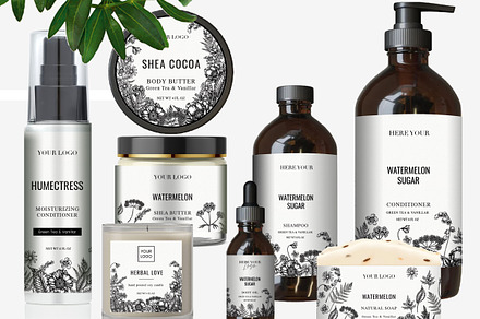 Minimalistic Cosmetic Label Bundle, a Branding & Logo Template by AIW SOLUTIONS