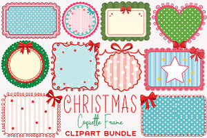 Christmas Coquette Frame Clipart PNG, an Illustration by SinaCreation
