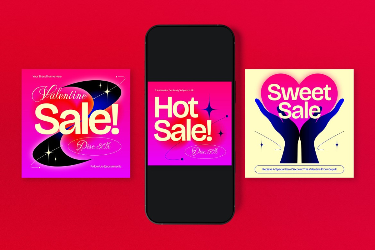 Pink Bold Valentine Sale Banner, an UI Kit Template by graphicook (Photo 2 of 4)