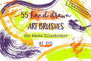 55 Vector Paint Brushes, a Brush Add-On by 5August Art (Thumbnail 1 of 7)