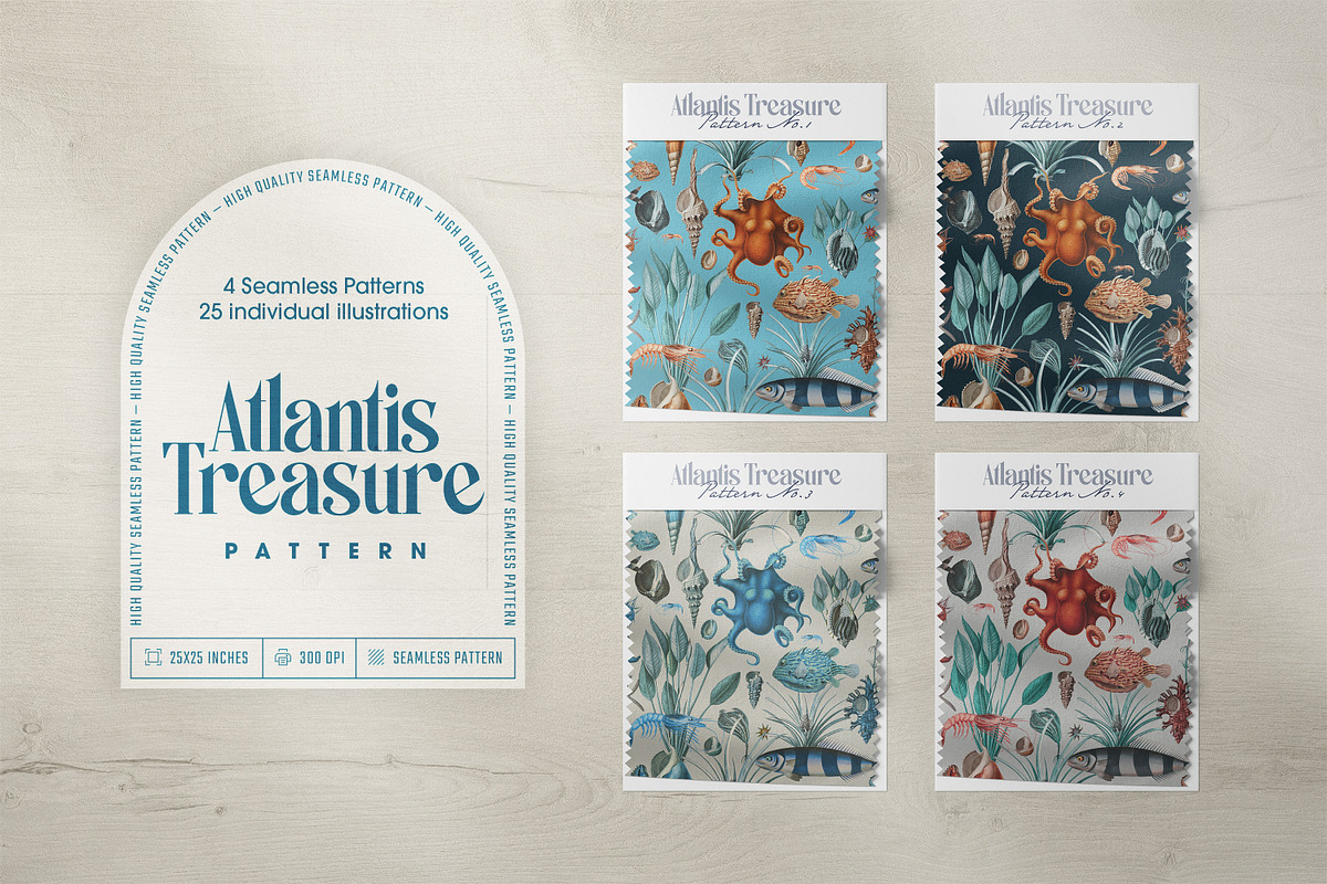 Atlantis Treasure Seamless Pattern, a Pattern Graphic by PrintyleStudio