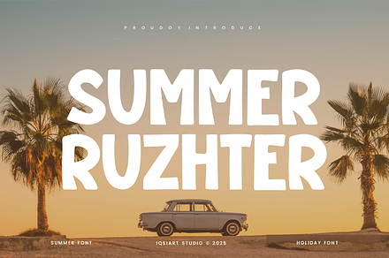 Summer Ruzhter Font, a Sans Serif Font by Iqsiart Studio