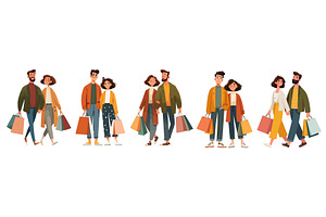 Shopaholic couple. Fashion woman man, a Person Illustration by Stock-Smart-Start