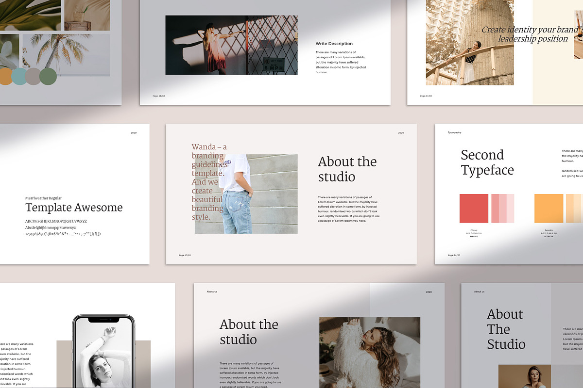 Wanda Powerpoint Brand Guidelines, a Presentation Template by Rystudio (Photo 2 of 12)