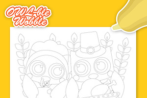 OWL-ble Gobble Coloring Pages