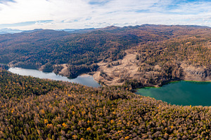 Aerial drone view of mountain lakes, a Nature Photo by Fascinadora