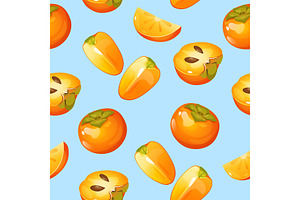 Persimmon seamless pattern, a Pattern Graphic by Elen_Art