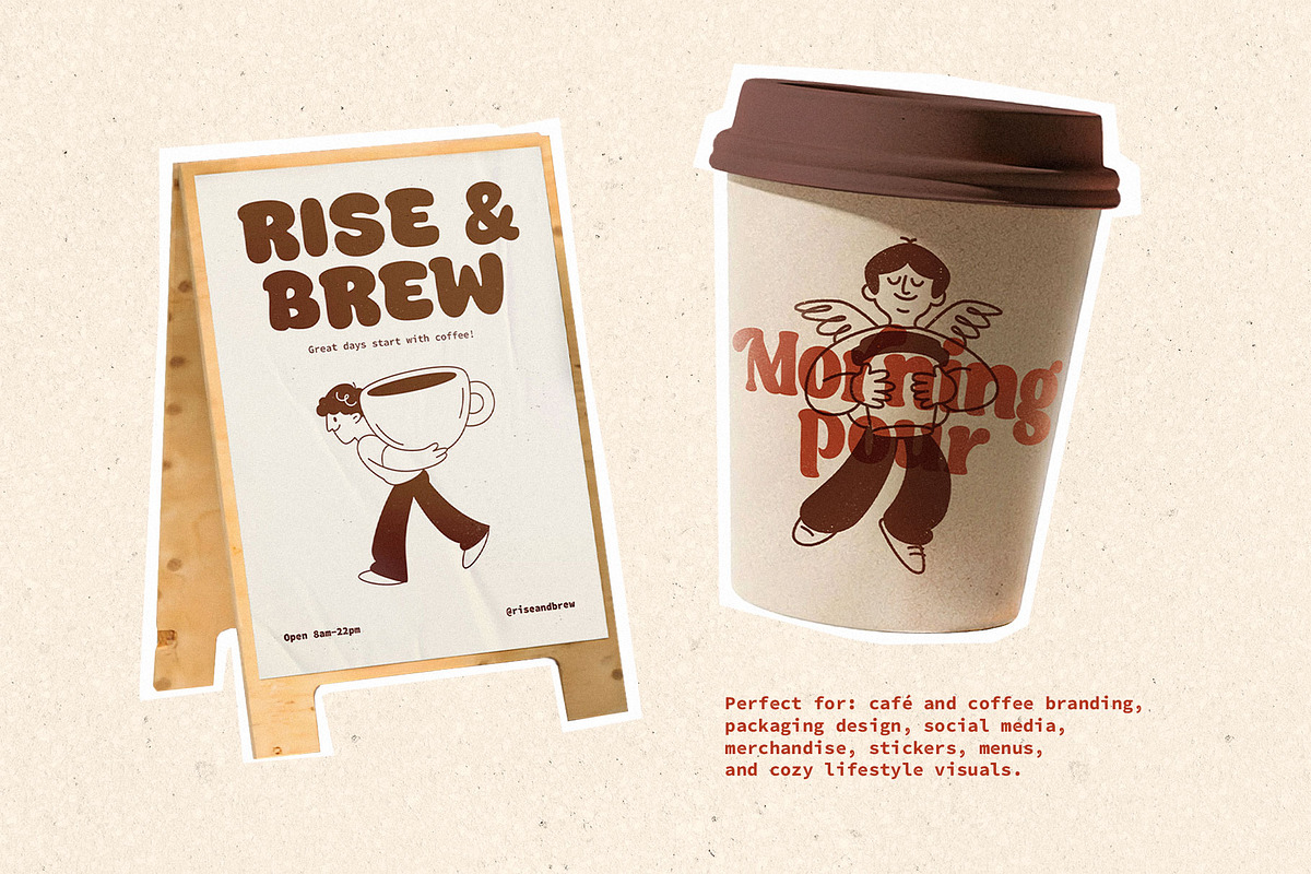 40 Hand-Drawn Café Characters, a Food Illustration by Red Monkey (Photo 9 of 12)