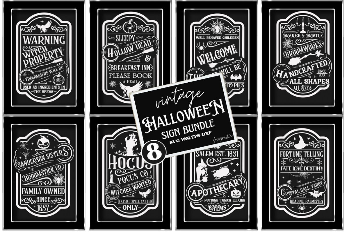 Farmhouse Halloween Sign SVG Bundle, an Object Graphic by Design's Dark (Photo 2 of 9)
