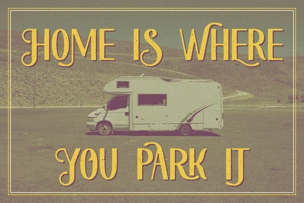 Road Trip - Retro Label Font, a Sans Serif Font by JumboDesign (Photo 2 of 5)