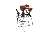 Cowgirl with gun graphic, a Person Illustration by Anastasy_helter (Thumbnail 2 of 3)